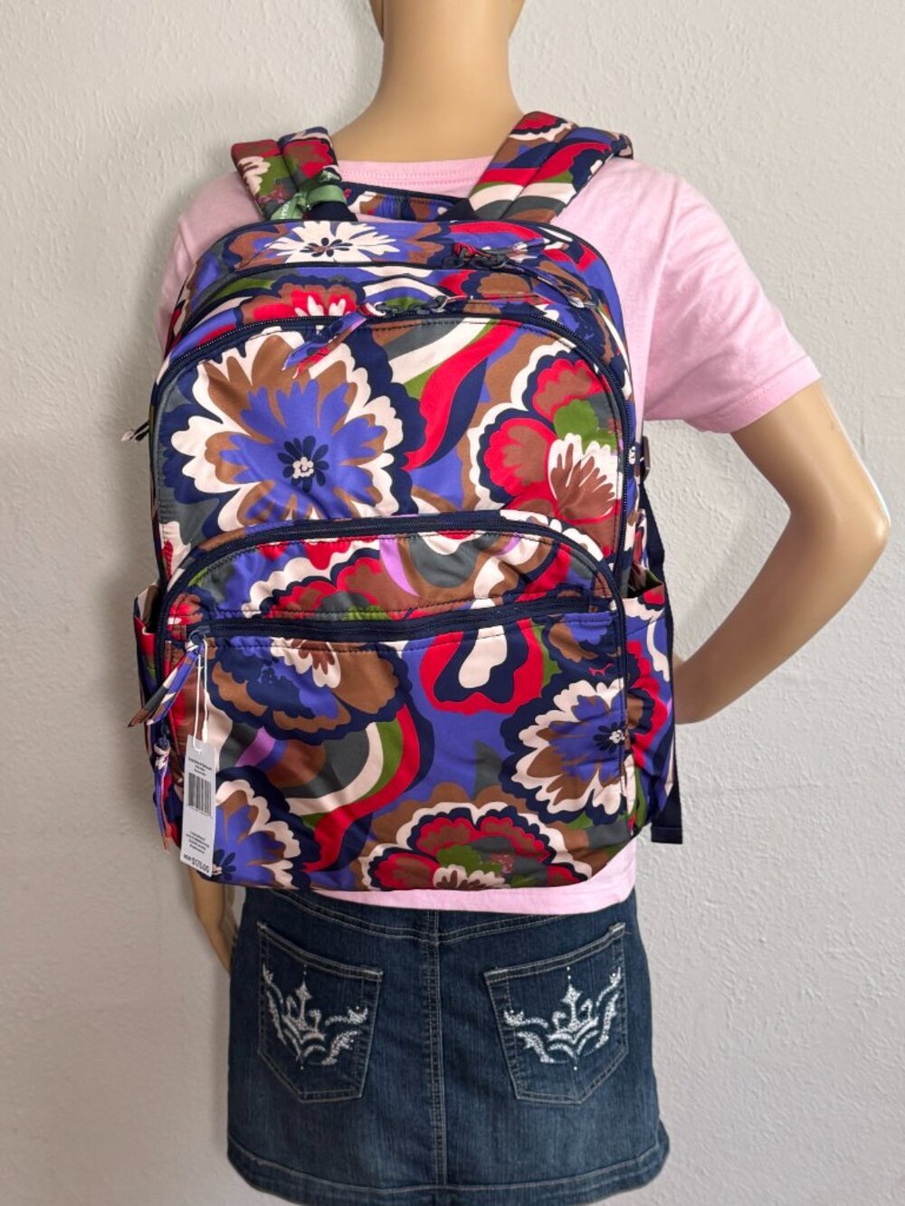 Vea Bradley Large Bancroft Backpack Nylon Bossanova Bold NWT - Picture 7 of 14